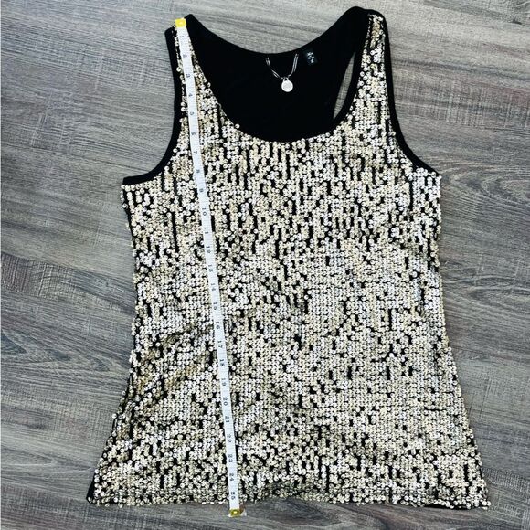BKE Boutique Gold Sequin Tank Top - Picture 4 of 9